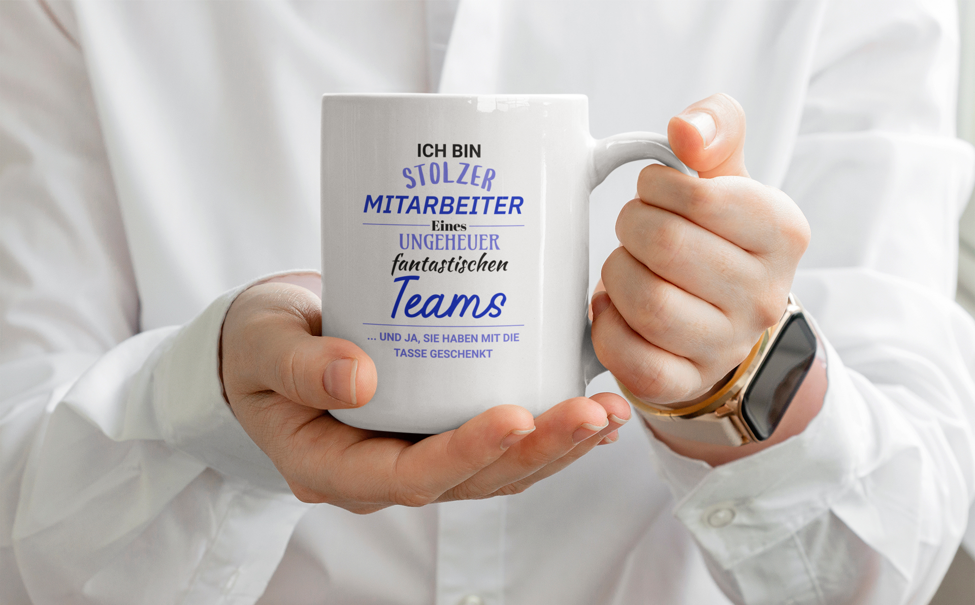 Stolzer Mitarbeiter, Kollegen, Geschenk Idee, Arbeit, Chef, Homeoffice, Sarkasmus, Spaß, Kaffee Becher - Spruch-Tassen